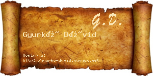 Gyurkó Dávid névjegykártya
